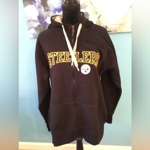 Pittsburgh Steelers Embroidered Logo Zip Front Hoodie